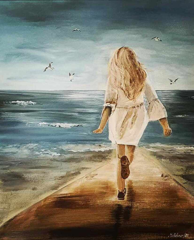 Frau am Strand