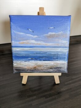 Möwenpaar über dem Meer